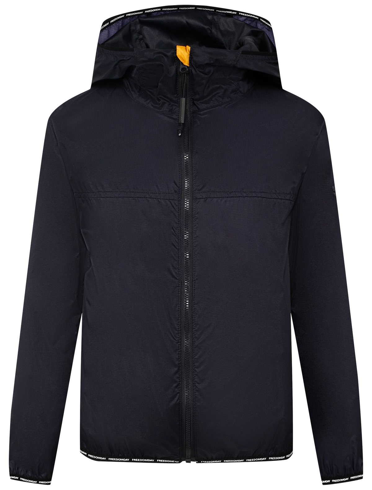 Темно-синяя ветровка с капюшоном