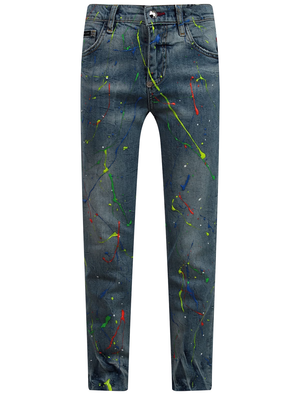 Джинсы с красочными брызгами