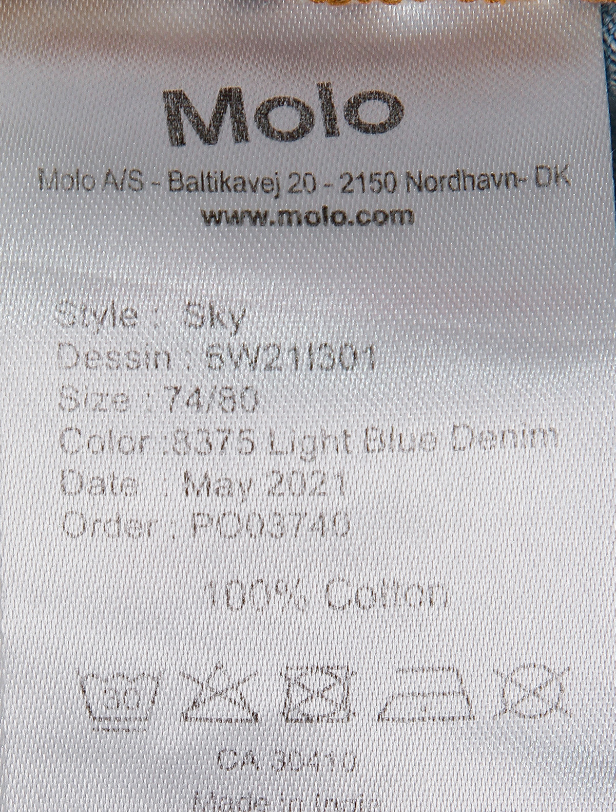 Комбинезон MOLO 2322594, цвет голубой, размер 2 1284529180019 - фото 3