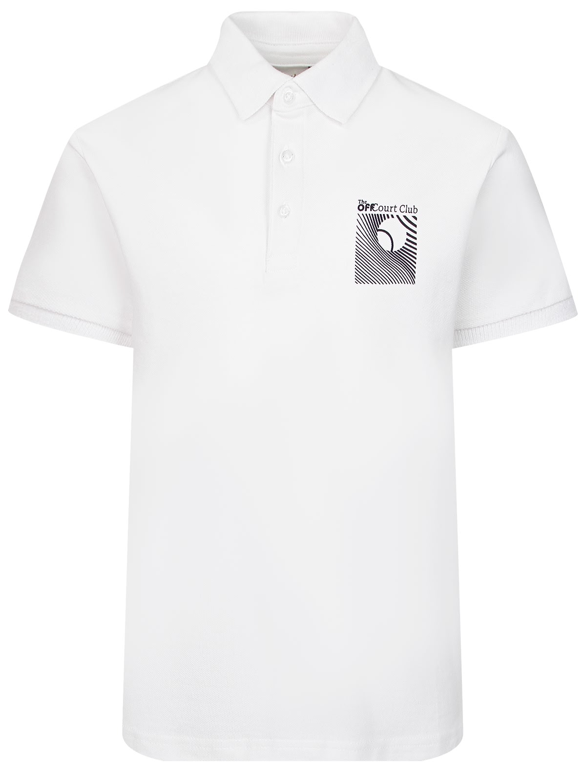 Белое поло с принтом на спине