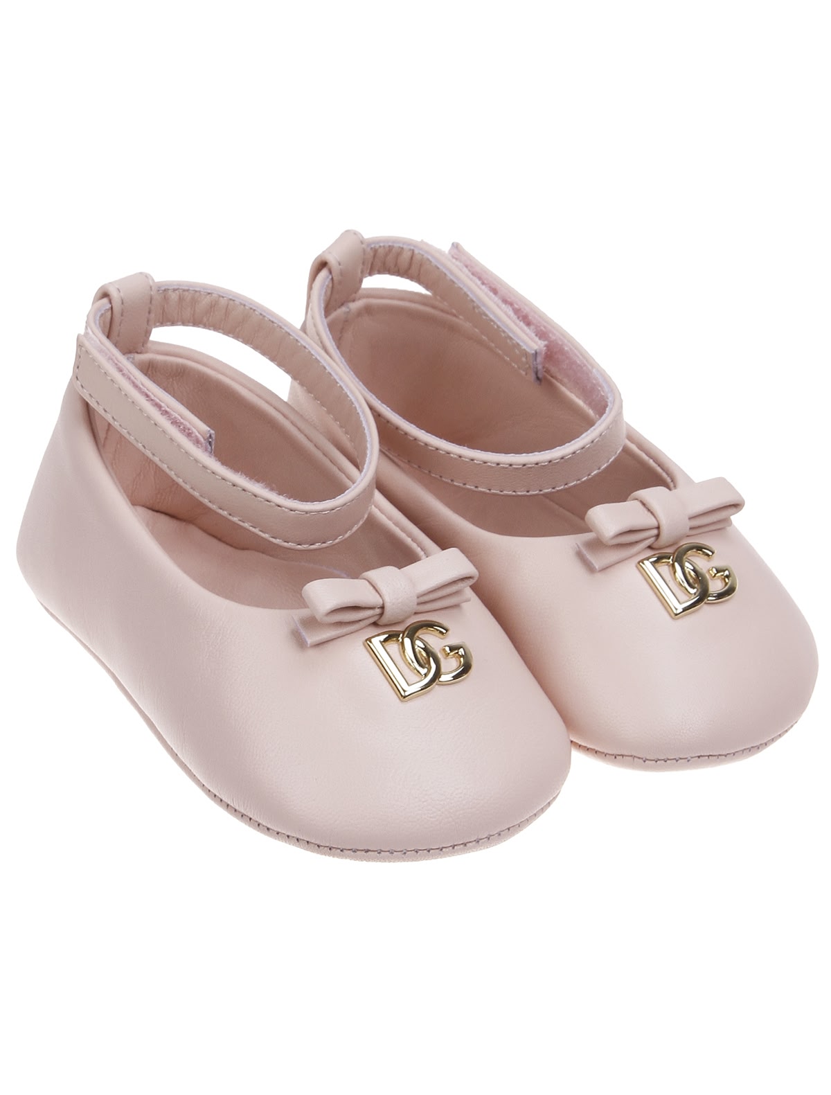 Розовые кожаные пинетки