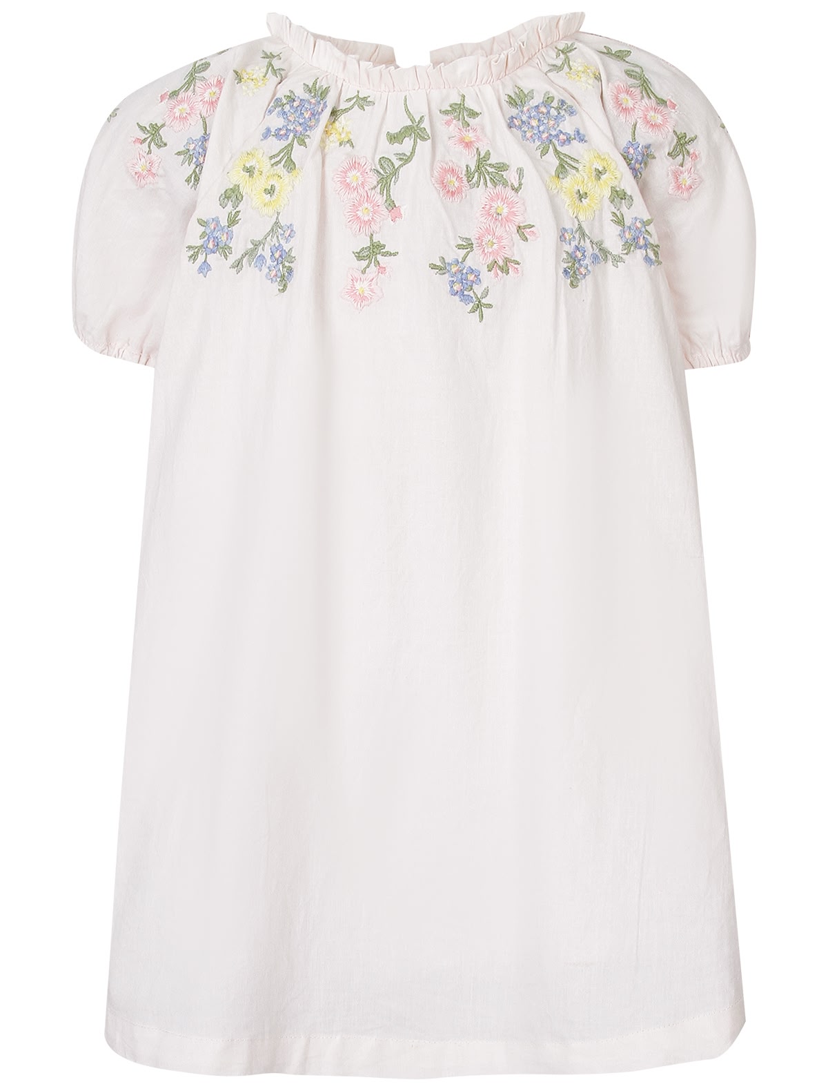 Пудровое платье с вышивкой