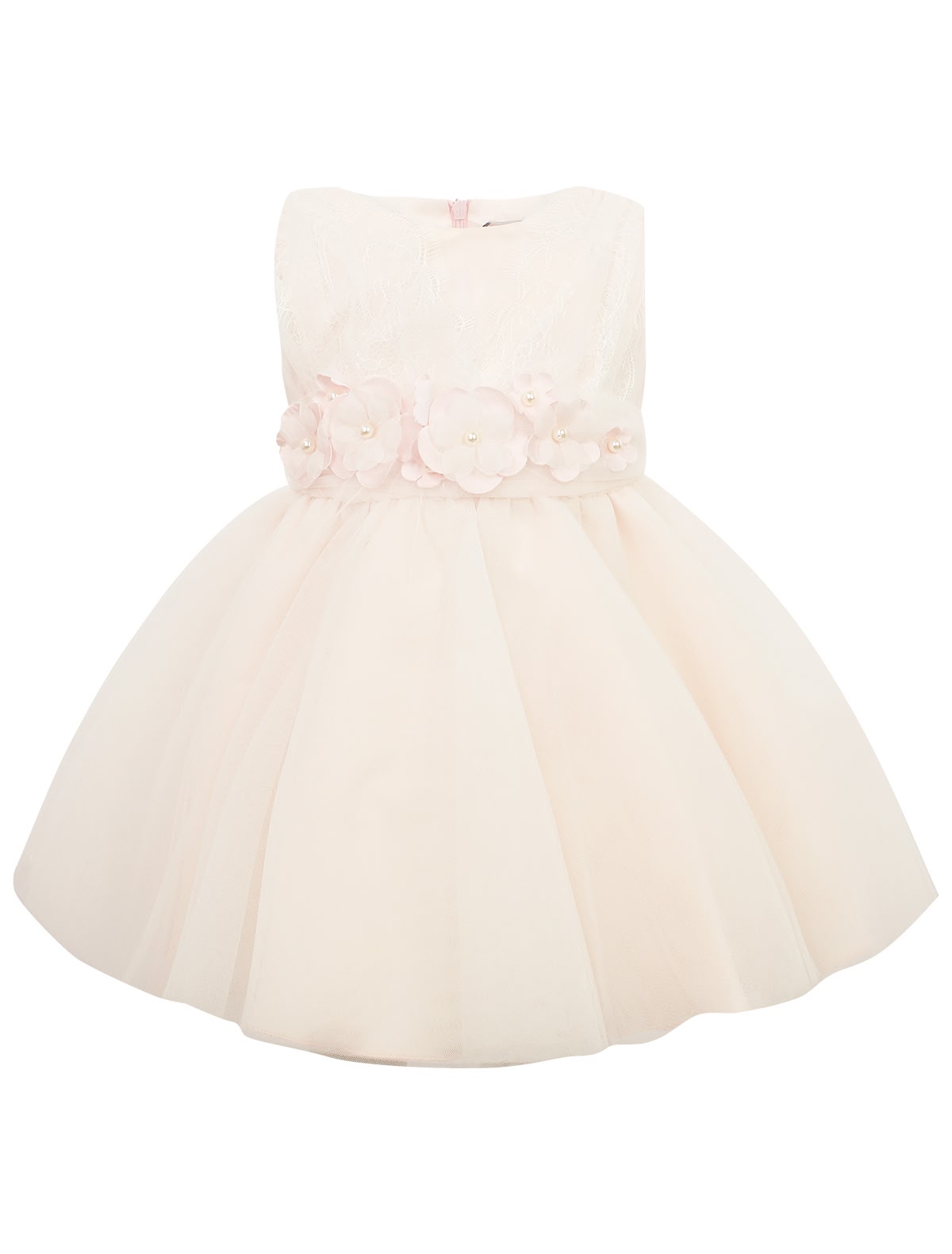 Нежное платье с объёмной аппликацией