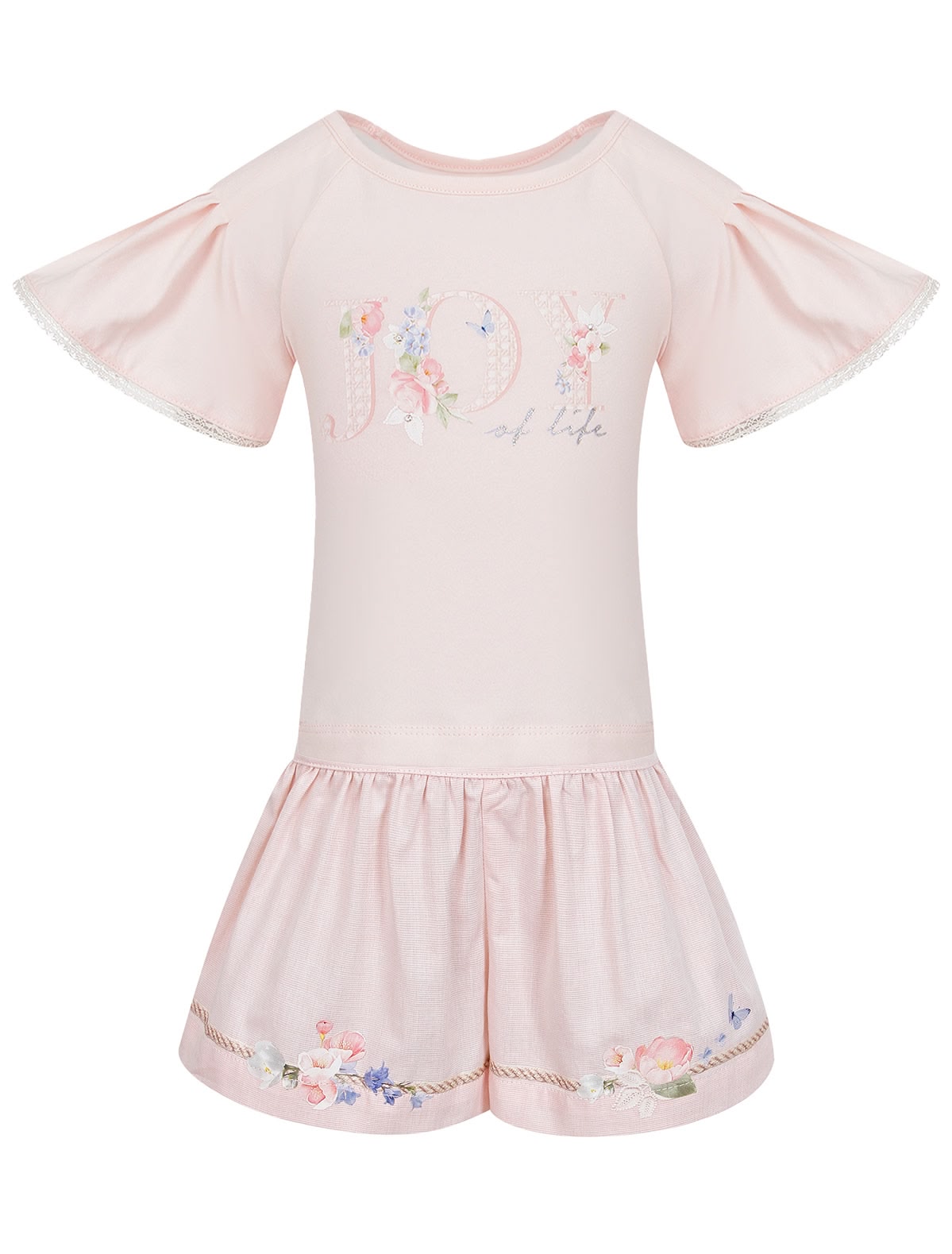 Комплект из шорт и футболки с цветочным принтом