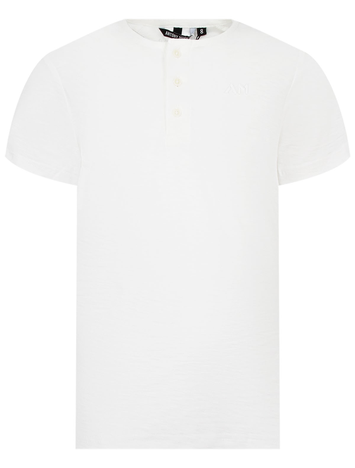 Белая футболка с пуговицами