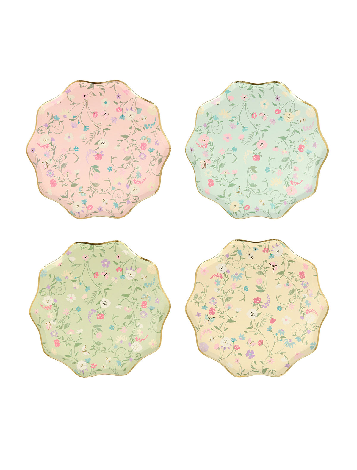 Тарелки "Laduree Paris", цветочные  (в наборе 8 шт)