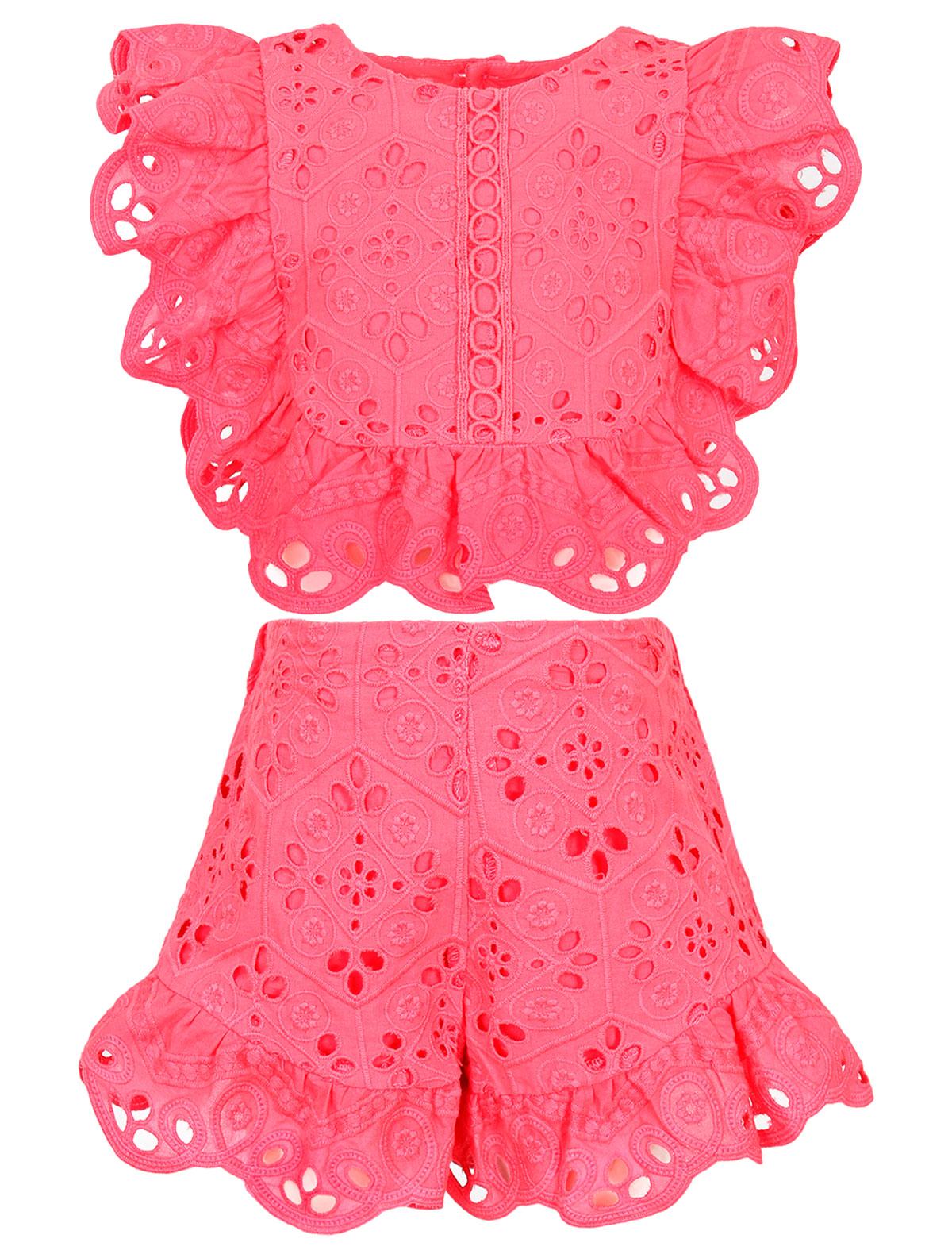 Комплект с вышивкой ришелье