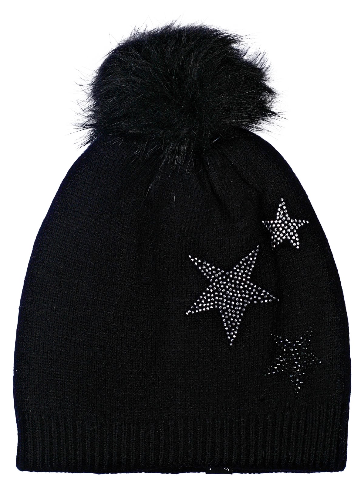 черная шапка со звёздами