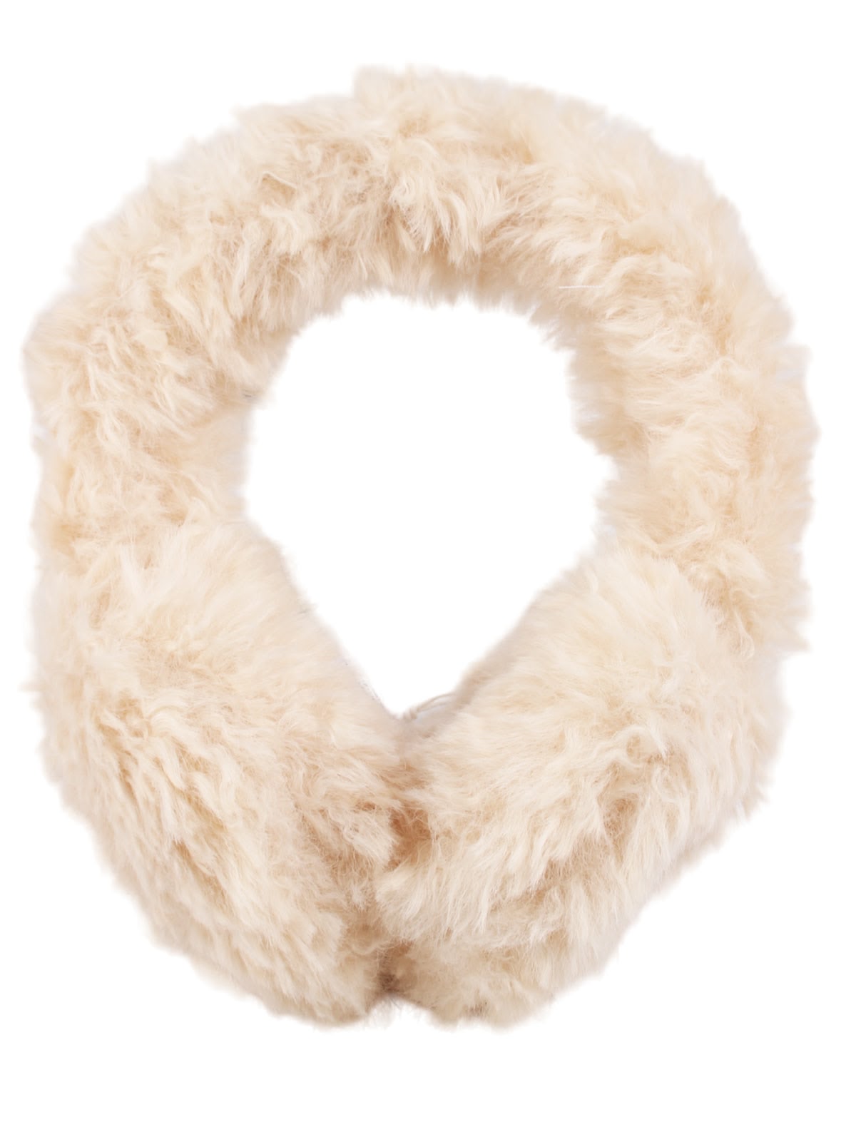 Бежевые меховые наушники