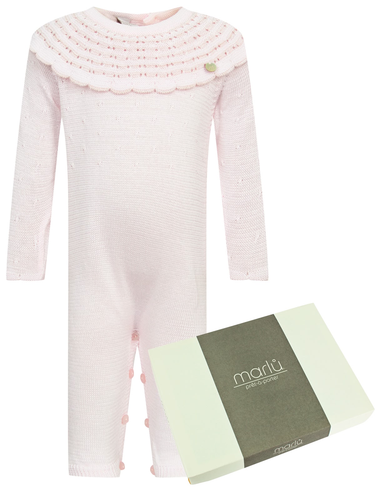 Комбинезон с ажурным воротником