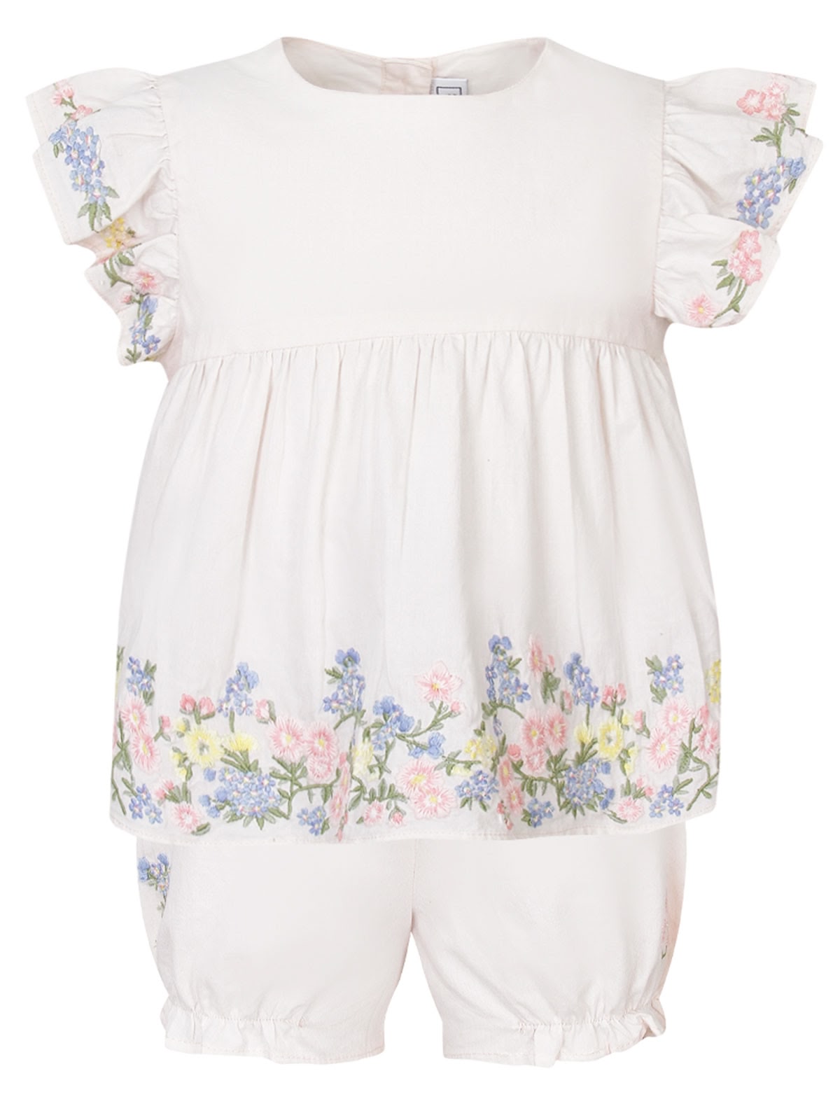 Комплект из шорт и блузы с вышивкой