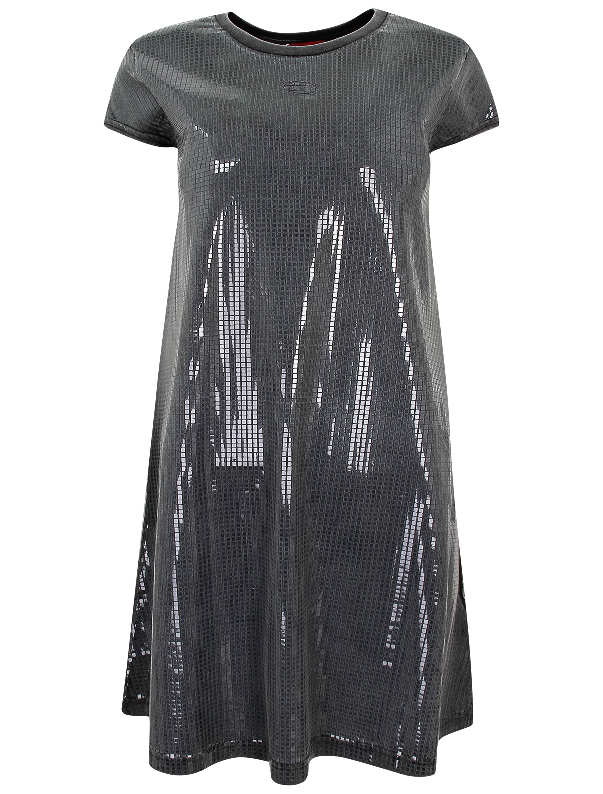 Серое платье с пайетками