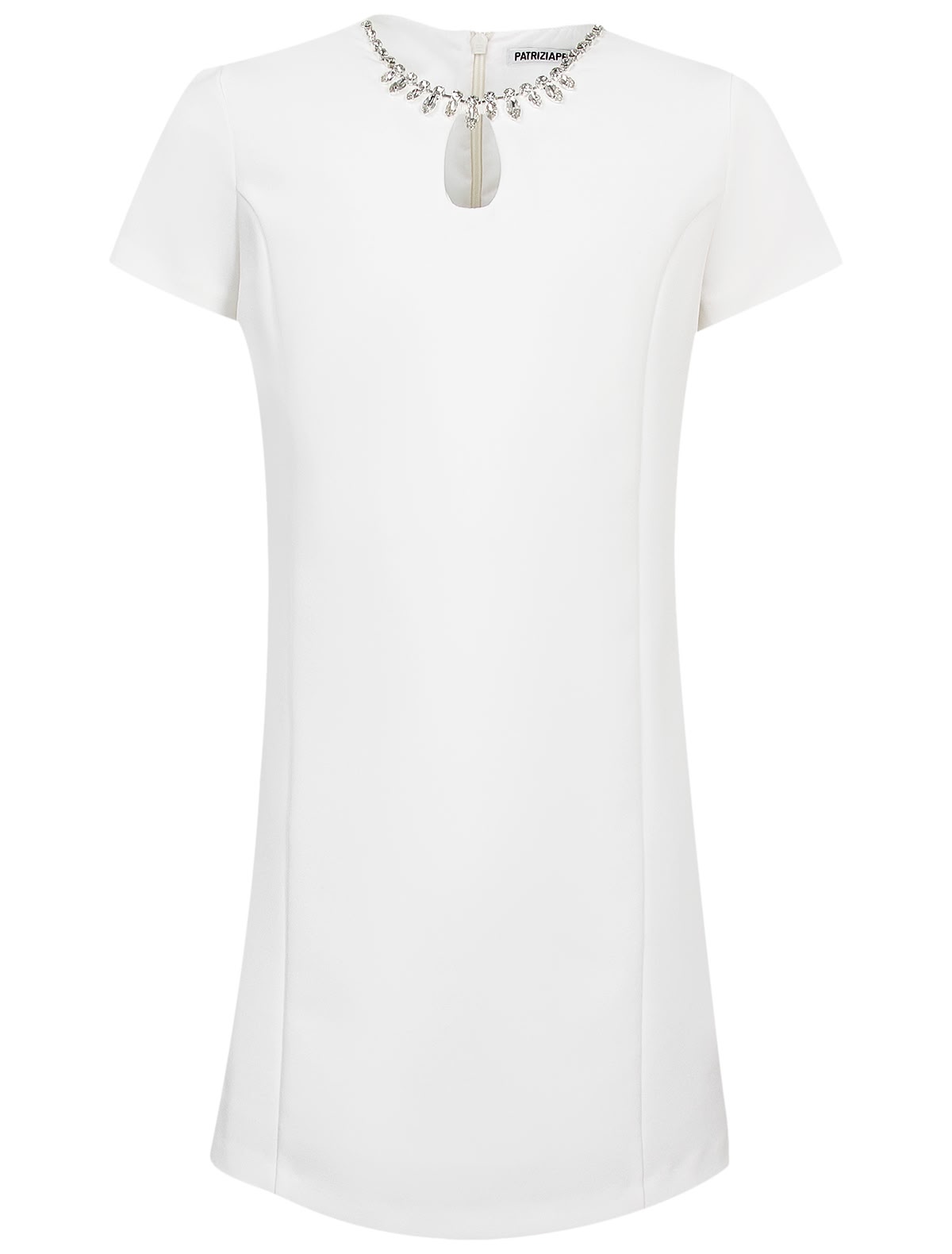 Платье со стразами на воротнике