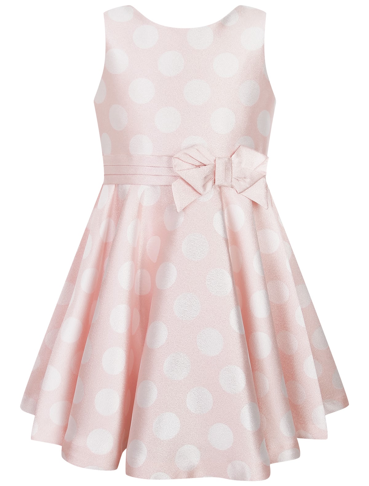 Пудровое платье в горошек