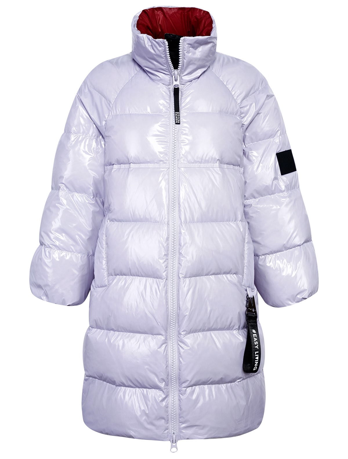 Пуховое пальто цвета мальвы