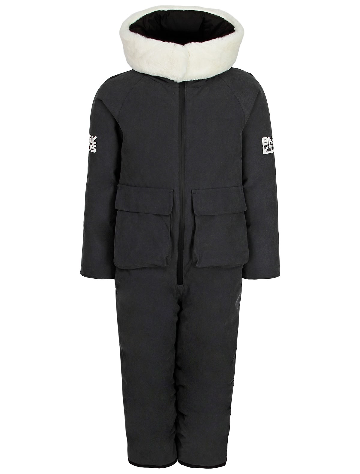 Серый пуховый комбинезон