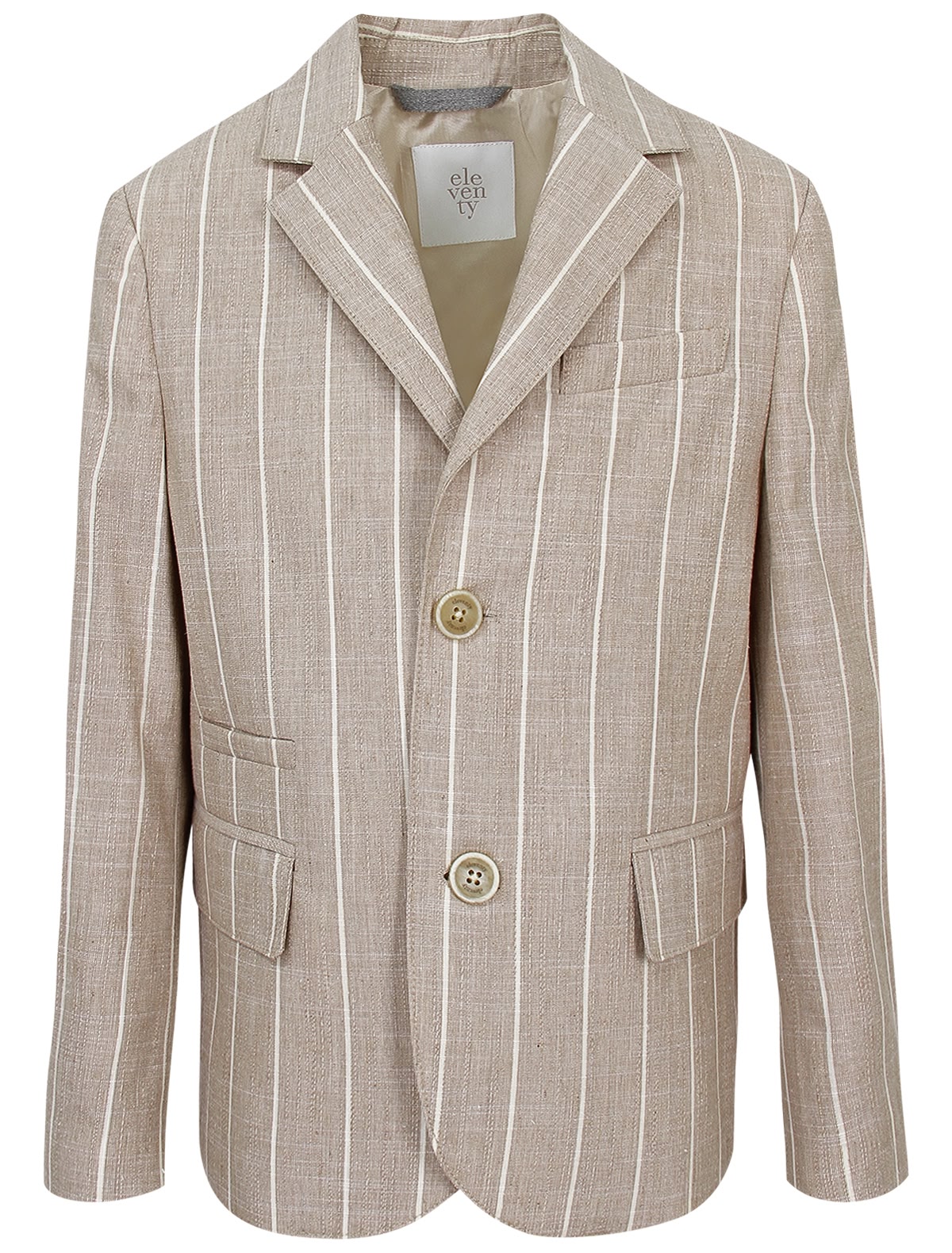 Бежевый пиджак в полоску