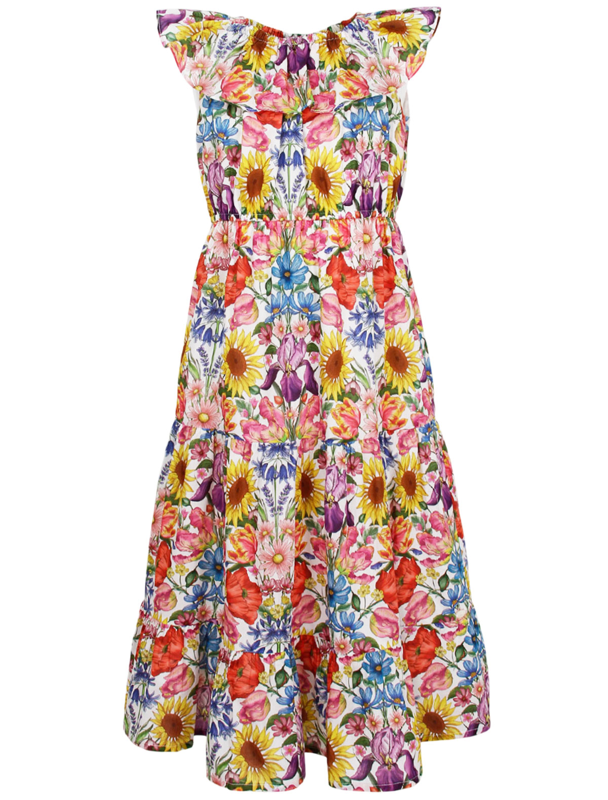 Длинное платье с цветочным принтом