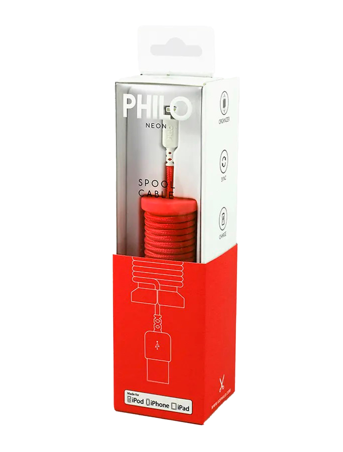 Кабель USB для зарядки PHILO 2376304, цвет красный 5364520180334 - фото 2