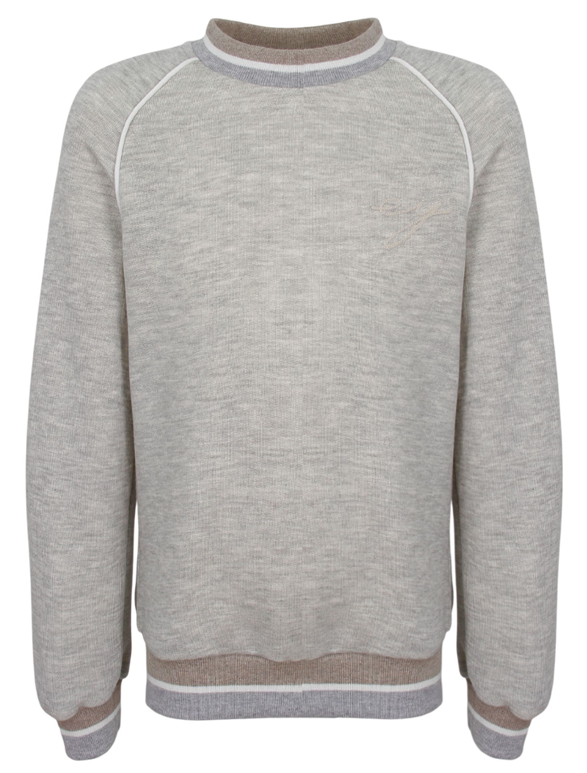 Серый свитшот с акцентной окантовкой