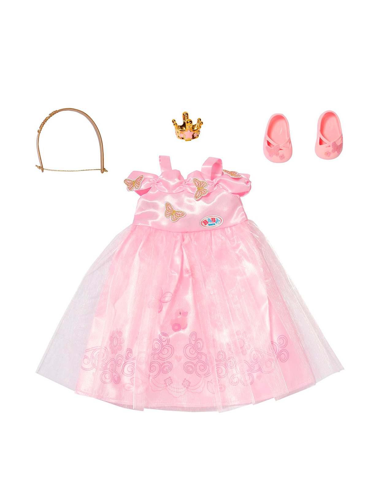 Одежда для куклы ZAPF CREATION корона принцессы золотая из 2 х частей