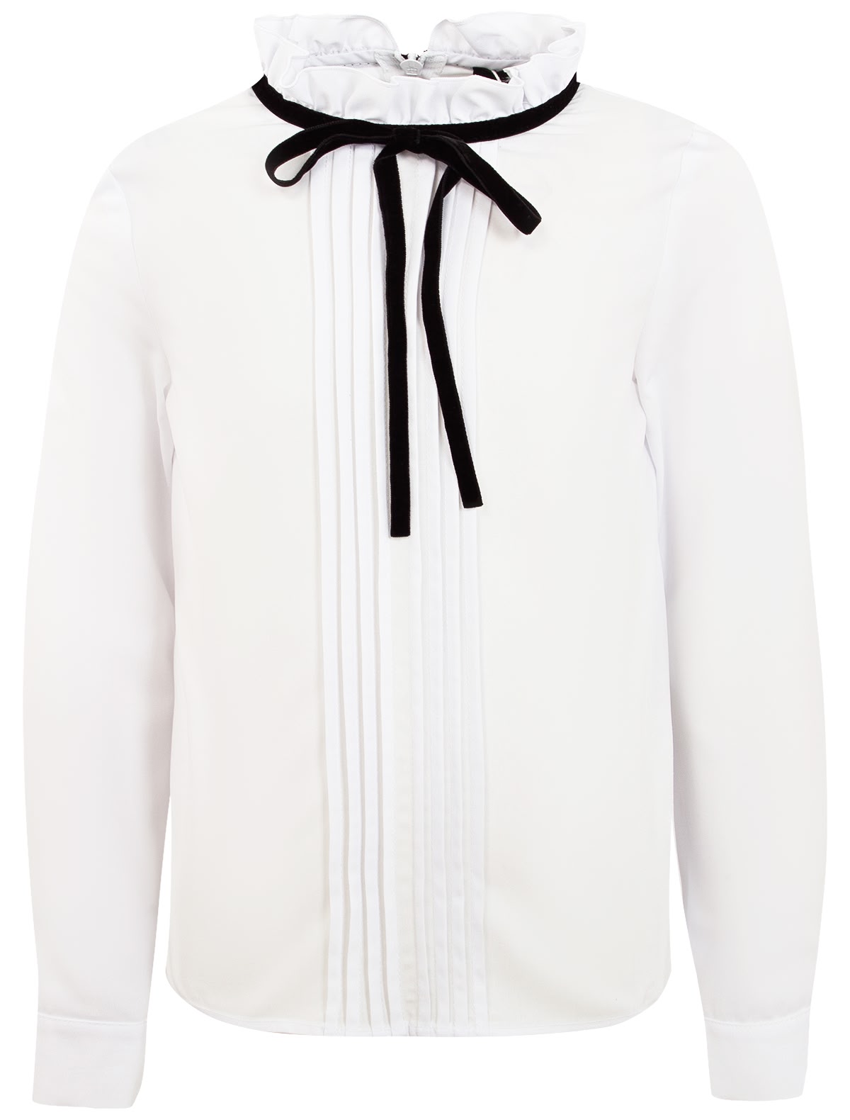 Блуза с бантом и воротником-стойкой