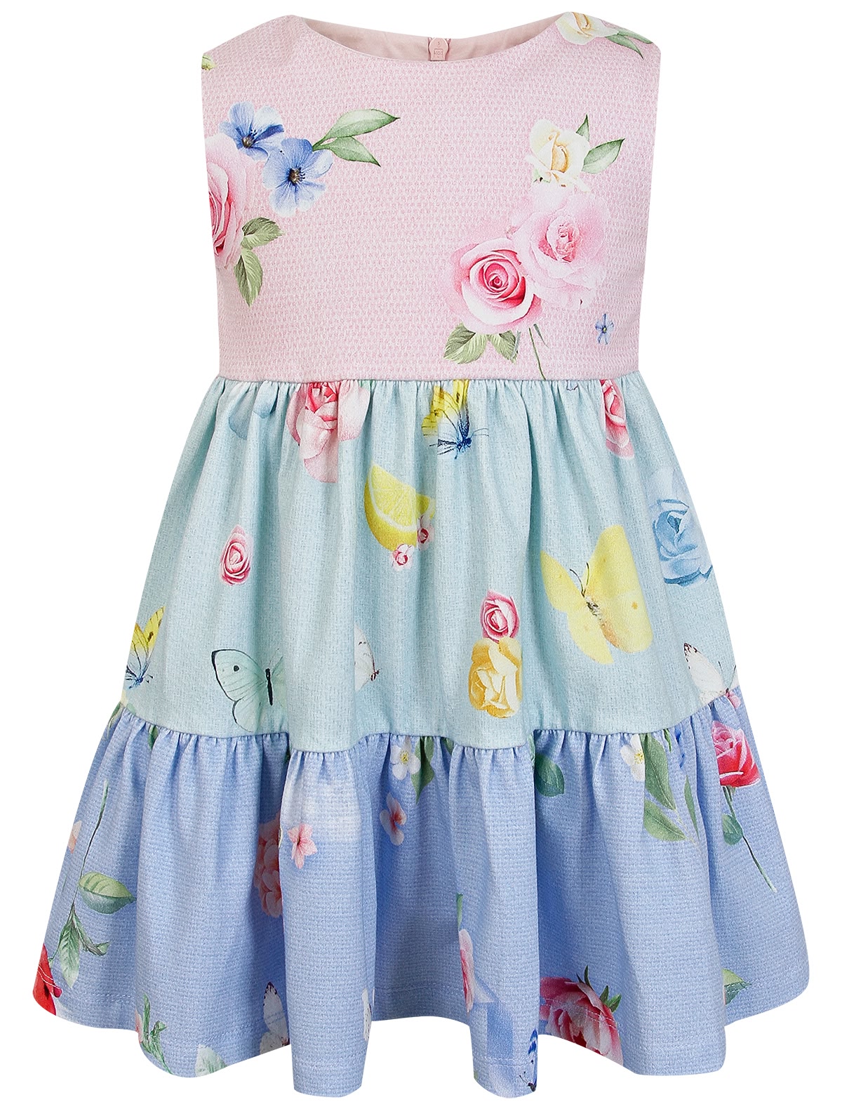 разноцветное Платье с воланами