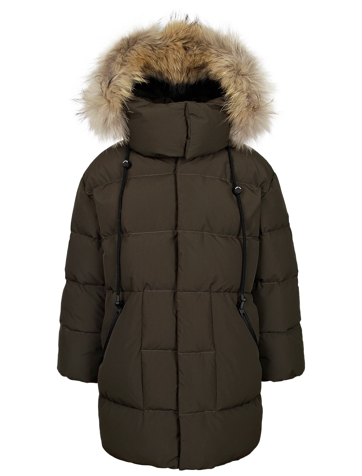 Пуховая куртка цвета хаки