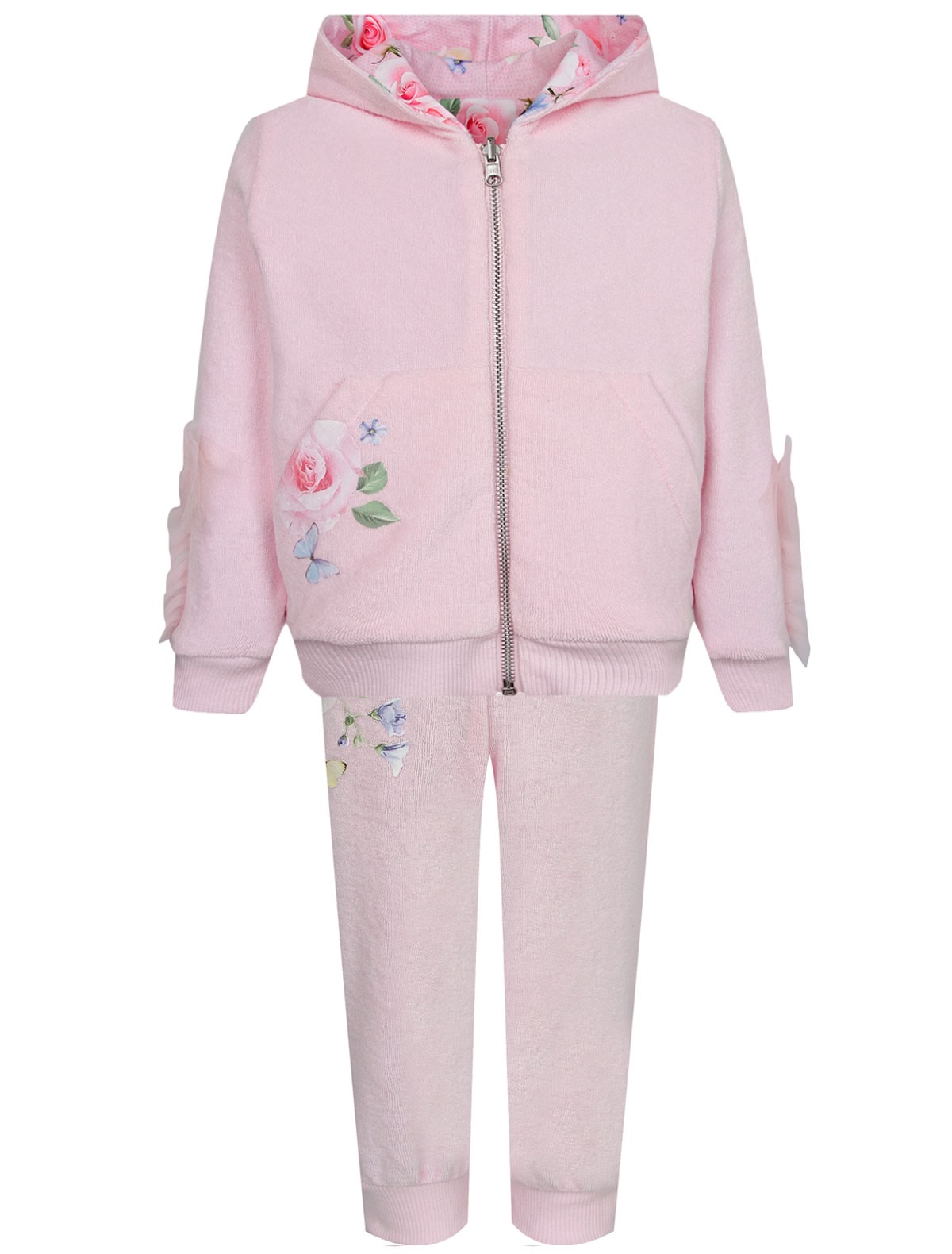 Розовый спортивный костюм с двусторонней толстовкой