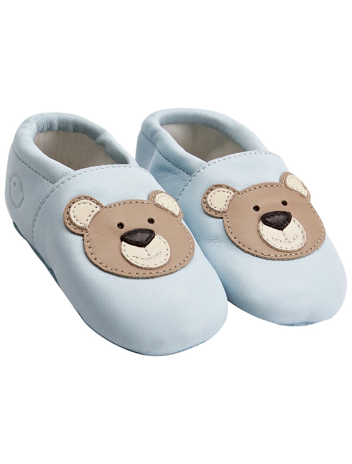 Голубые пинетки с медведем