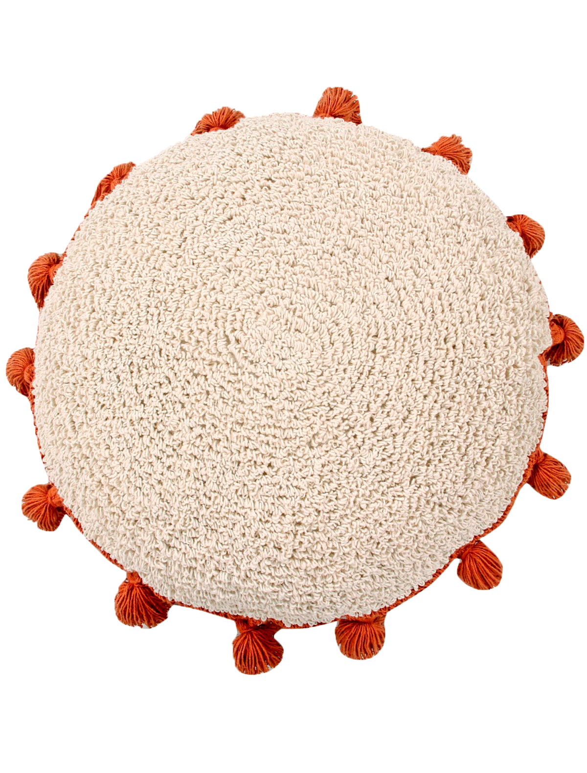 Круглая подушка с кисточками 48 см