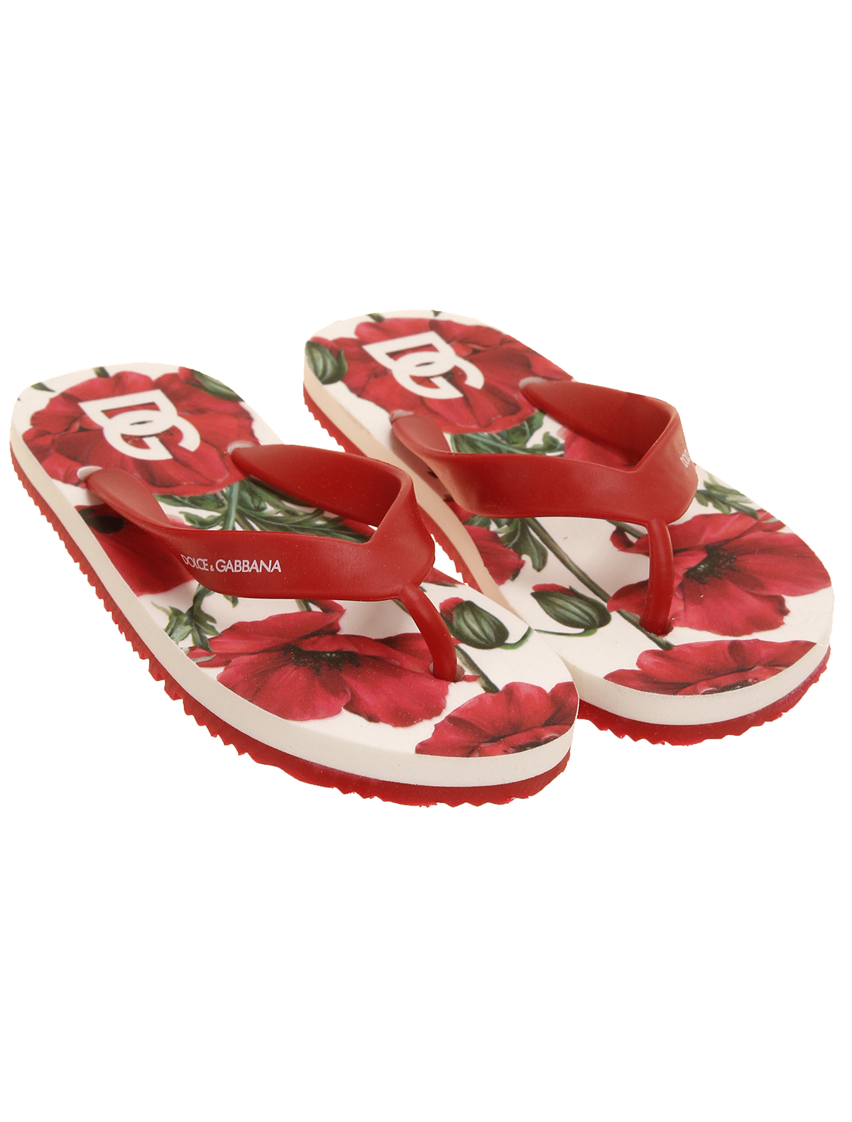 Шлепанцы пляжные Dolce &amp; Gabbana красного цвета