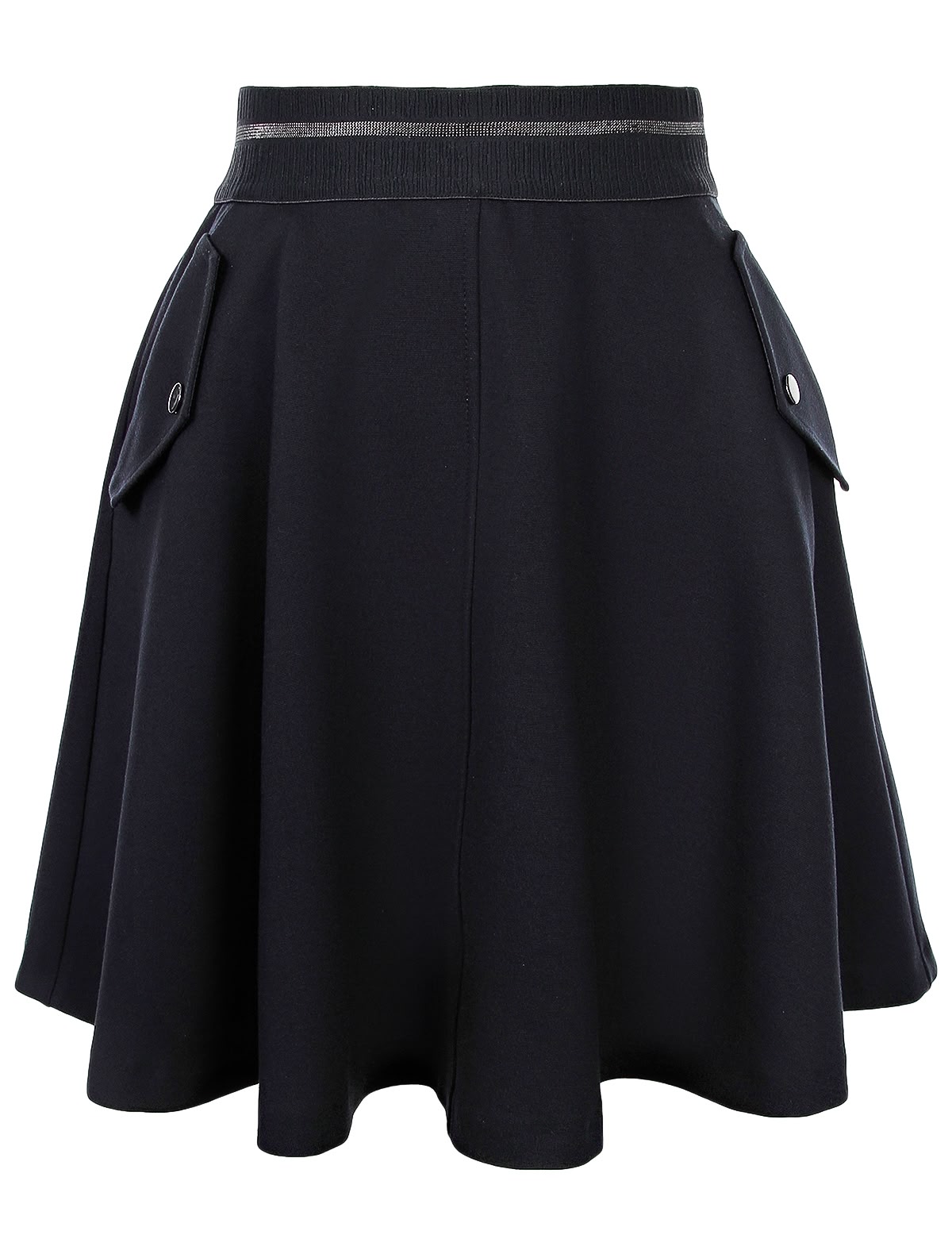 Расклешенная юбка с карманами на кнопках