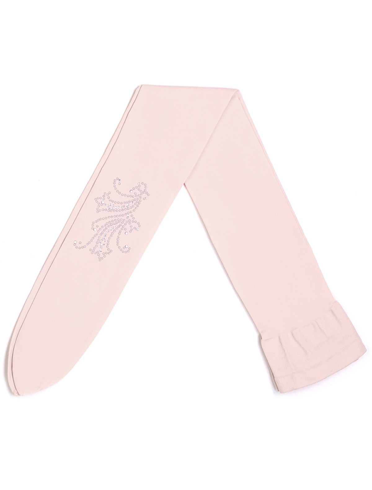 Колготки розовые с узором из страз 30 den