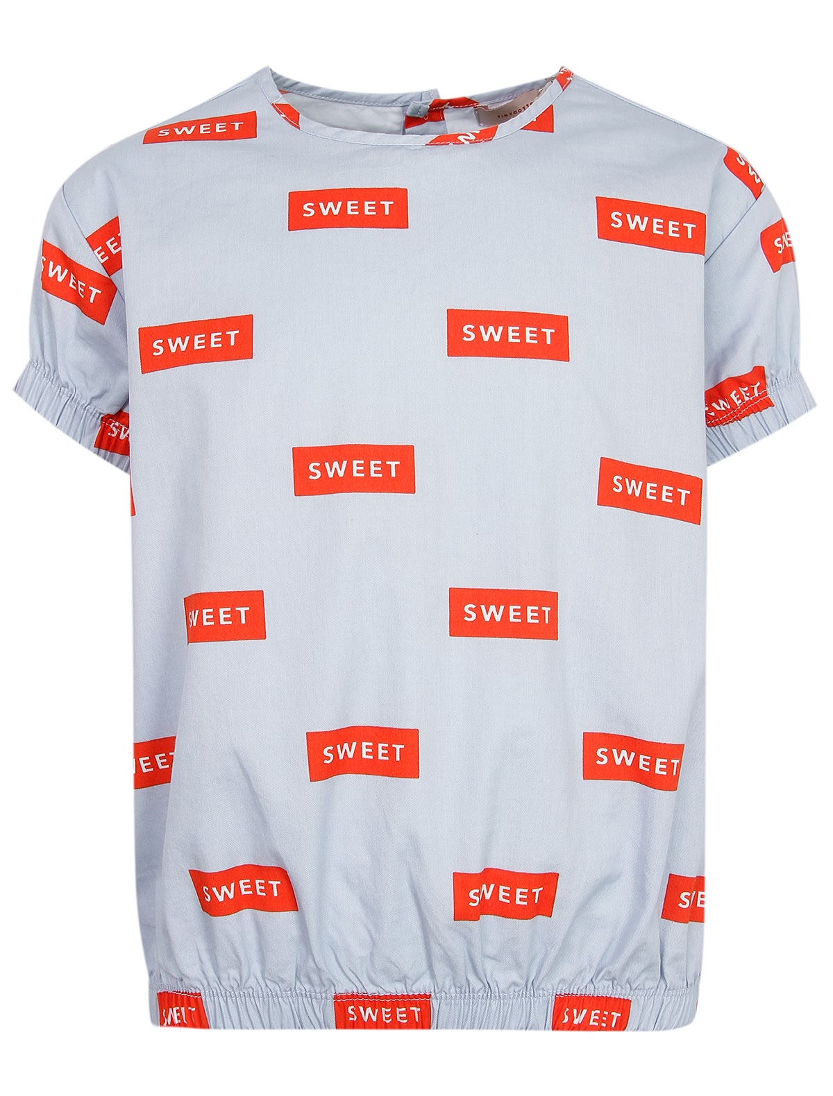 Голубая хлопковая футболка с принтом "Sweet"