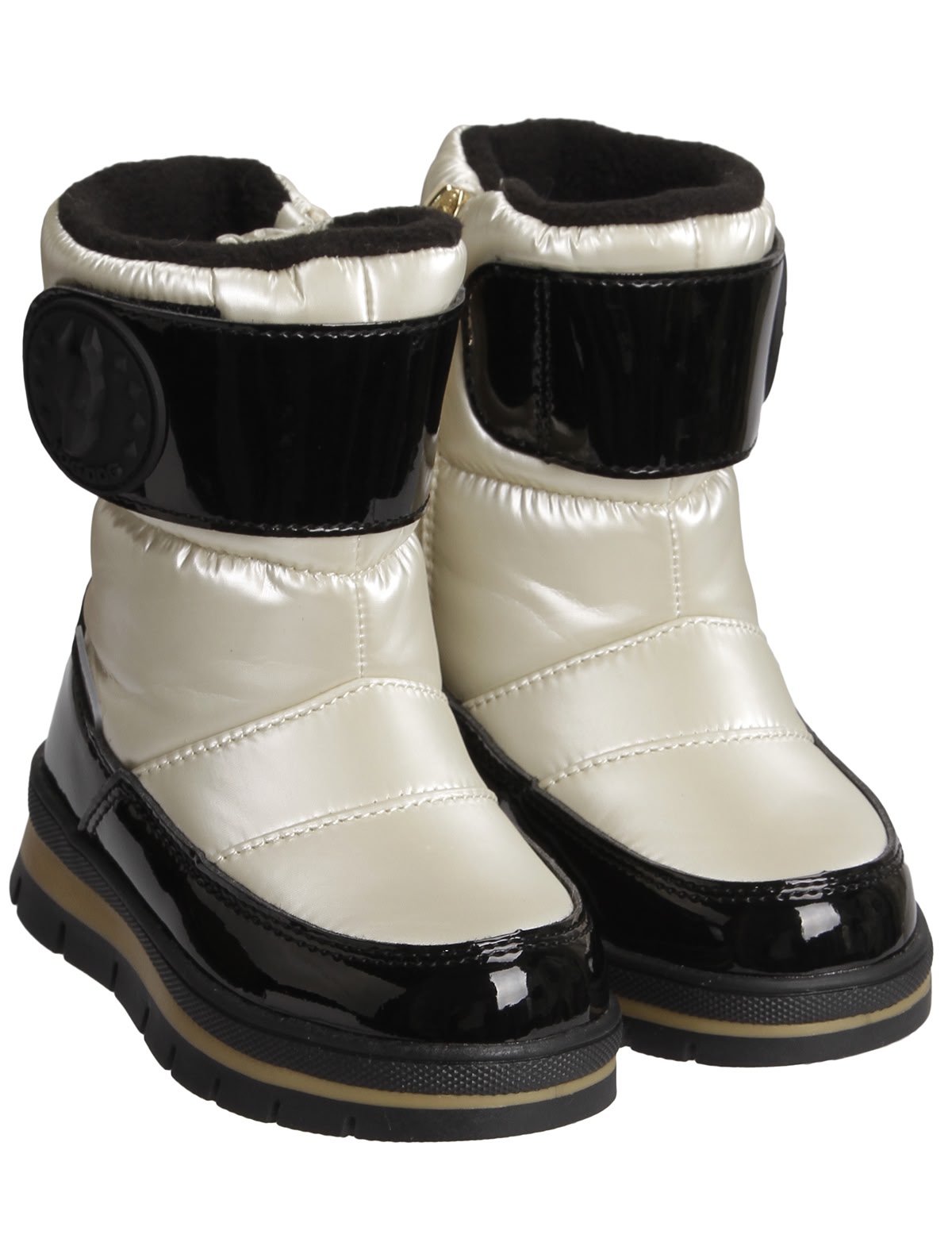 Золотистые сапоги на липучке