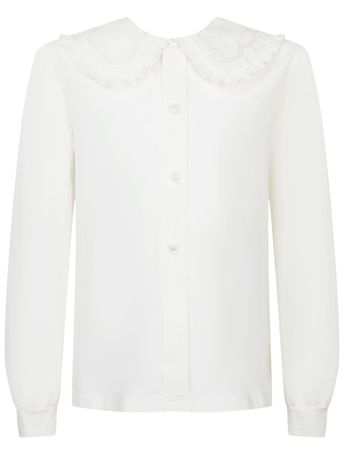 Молочная блуза с отложным воротником