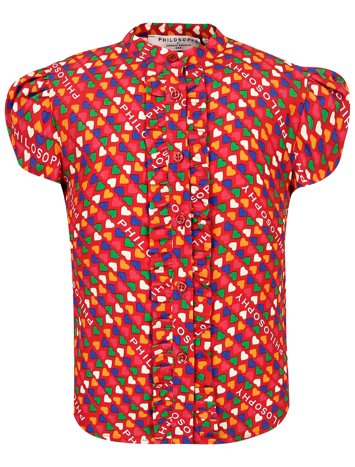 Блуза из вискозы с сердечками