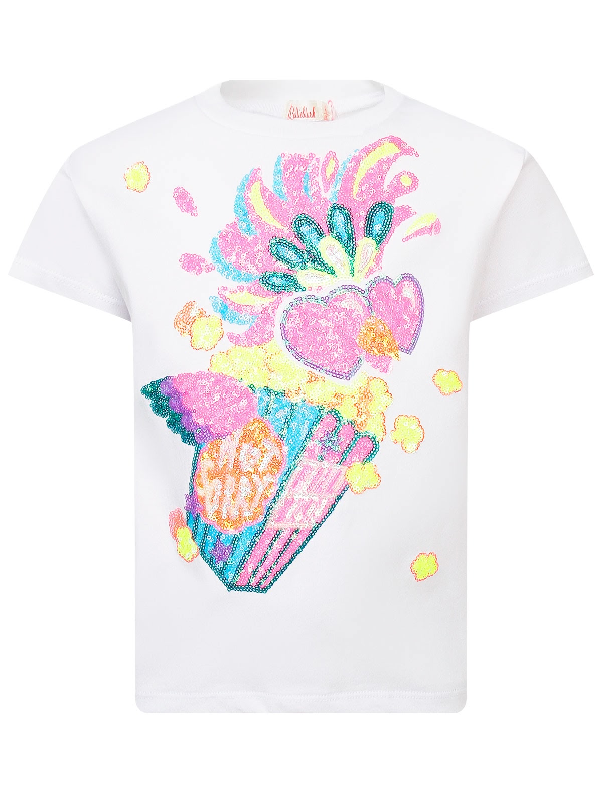 Белая футболка с пайетками