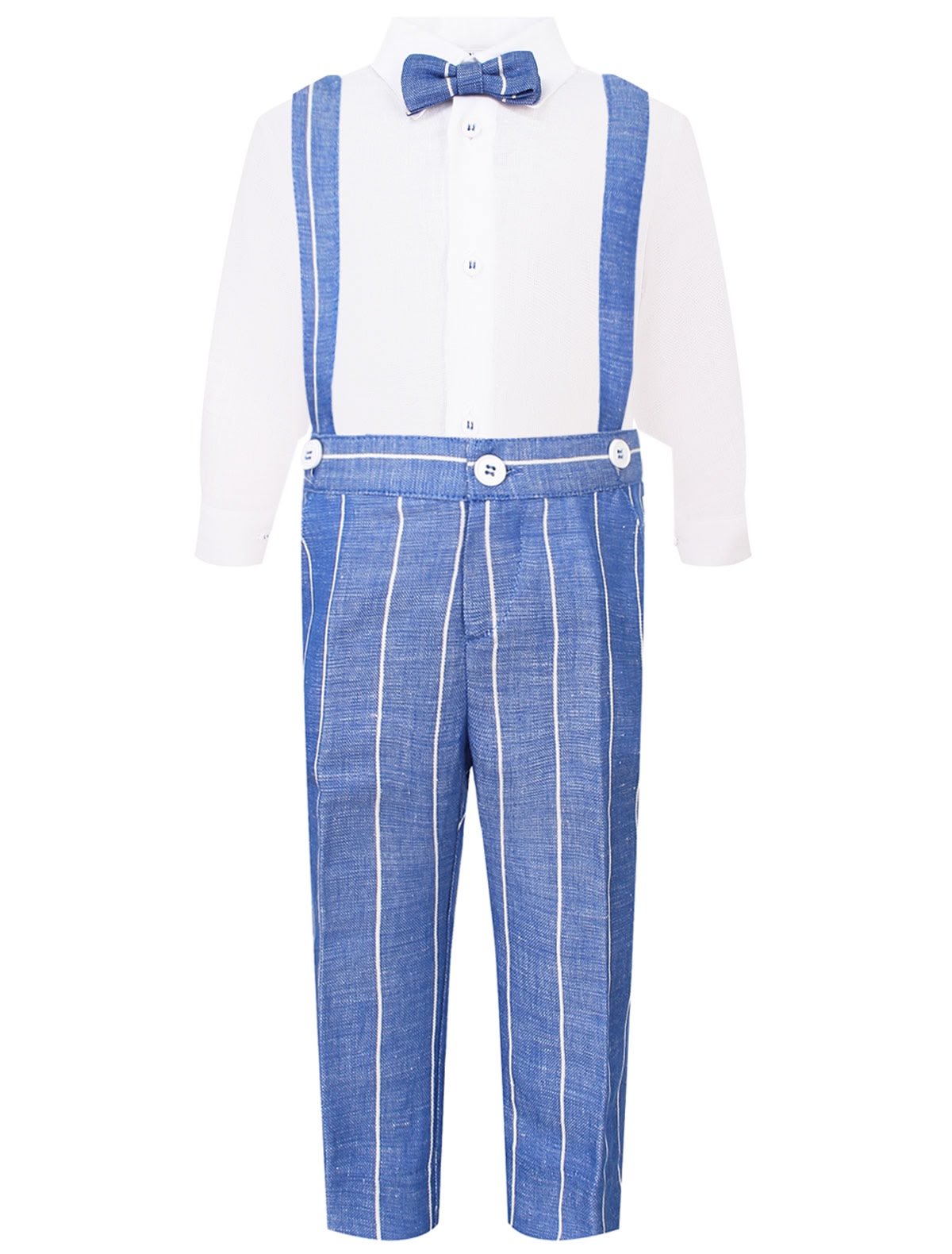 Комплект из полосатых брюк, рубашки и бабочки