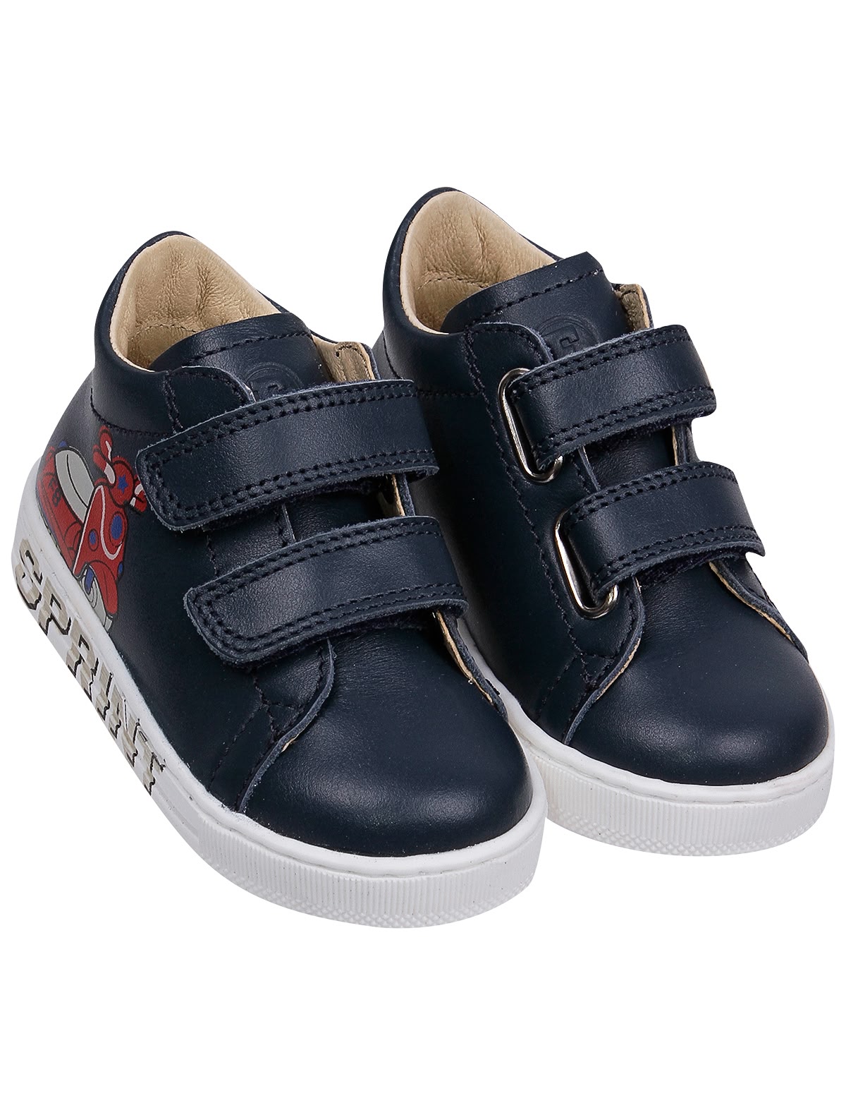 Кеды на липучках с принтом мопед