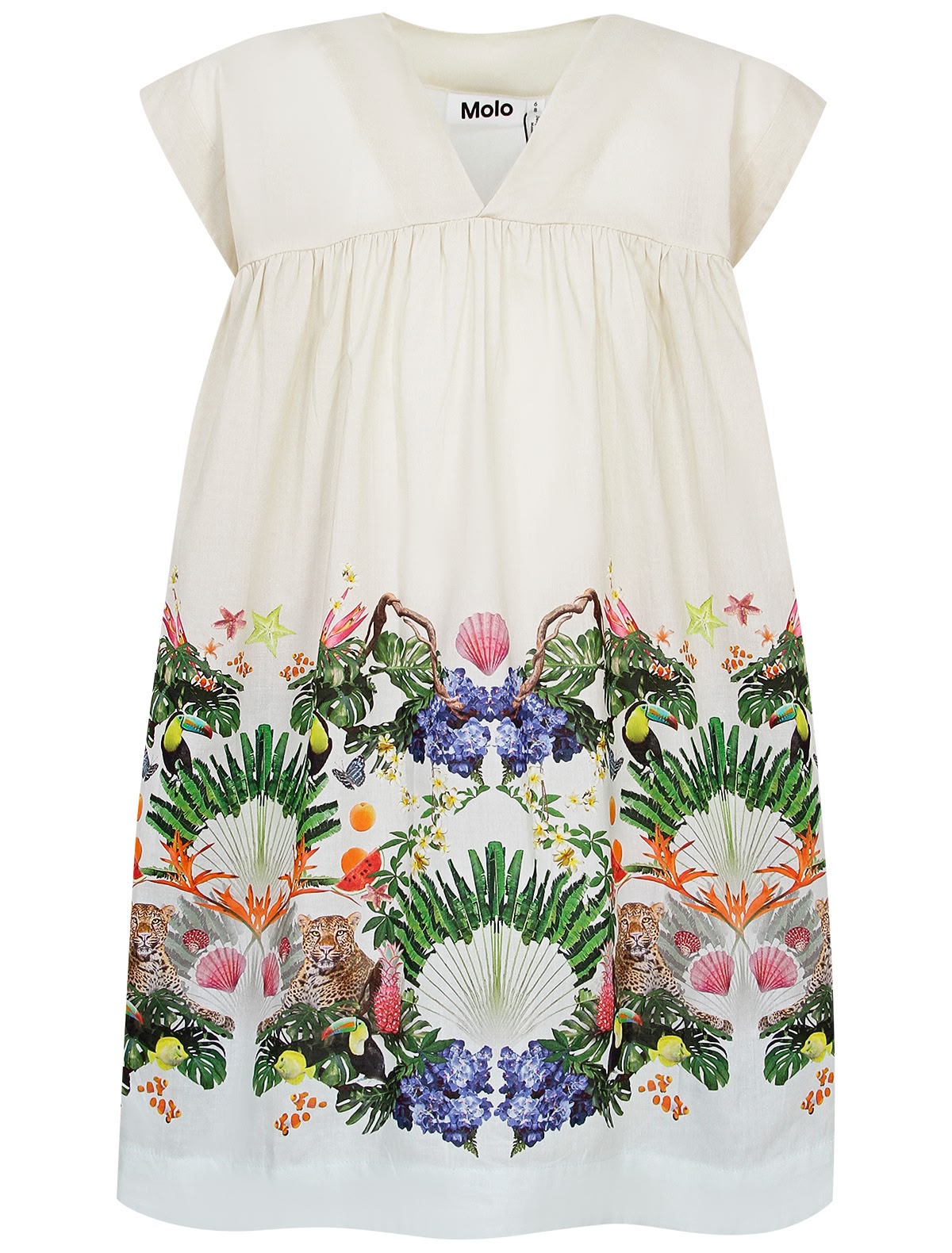 Пляжное платье с тропическими цветами