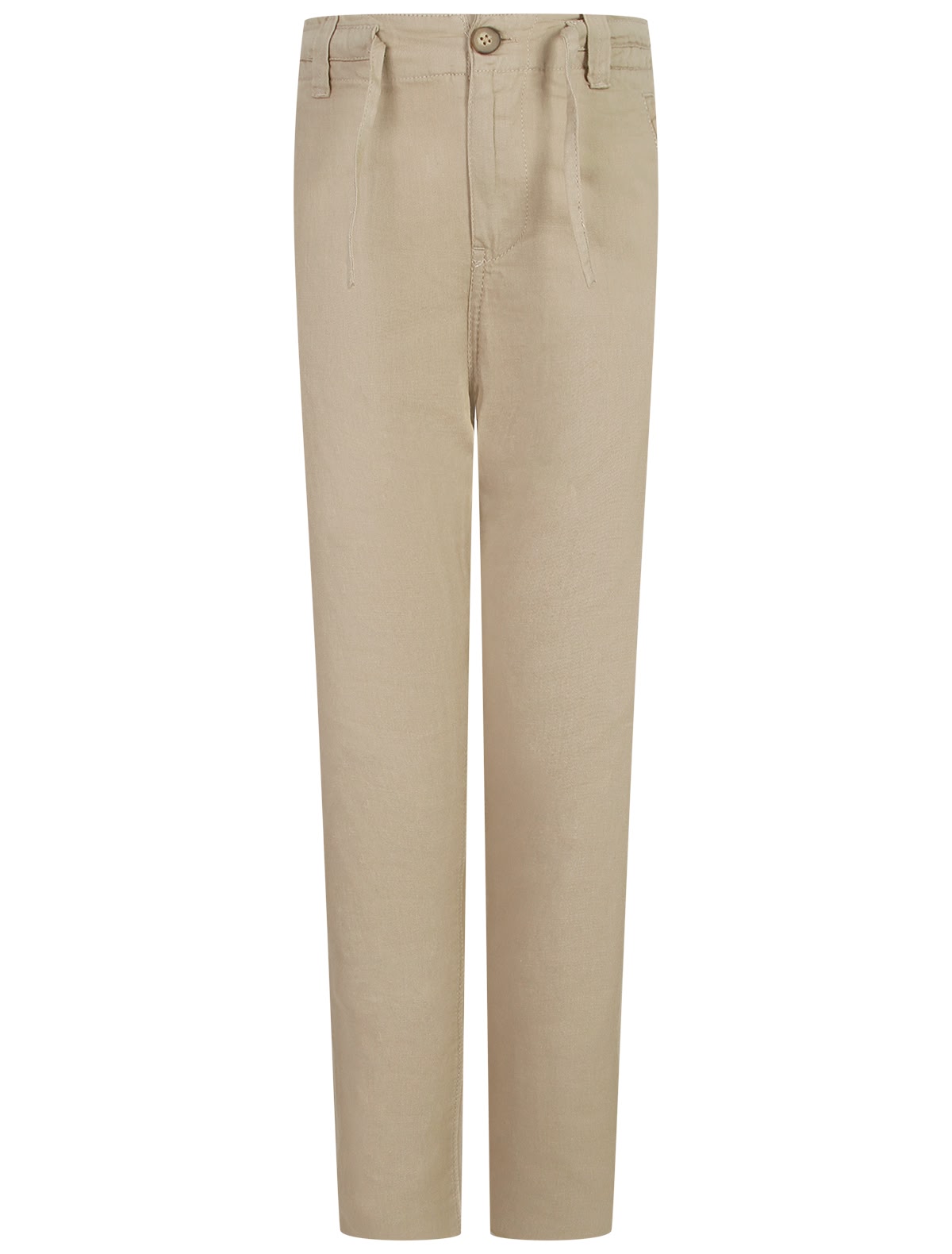 Бежевые брюки из льна и хлопка