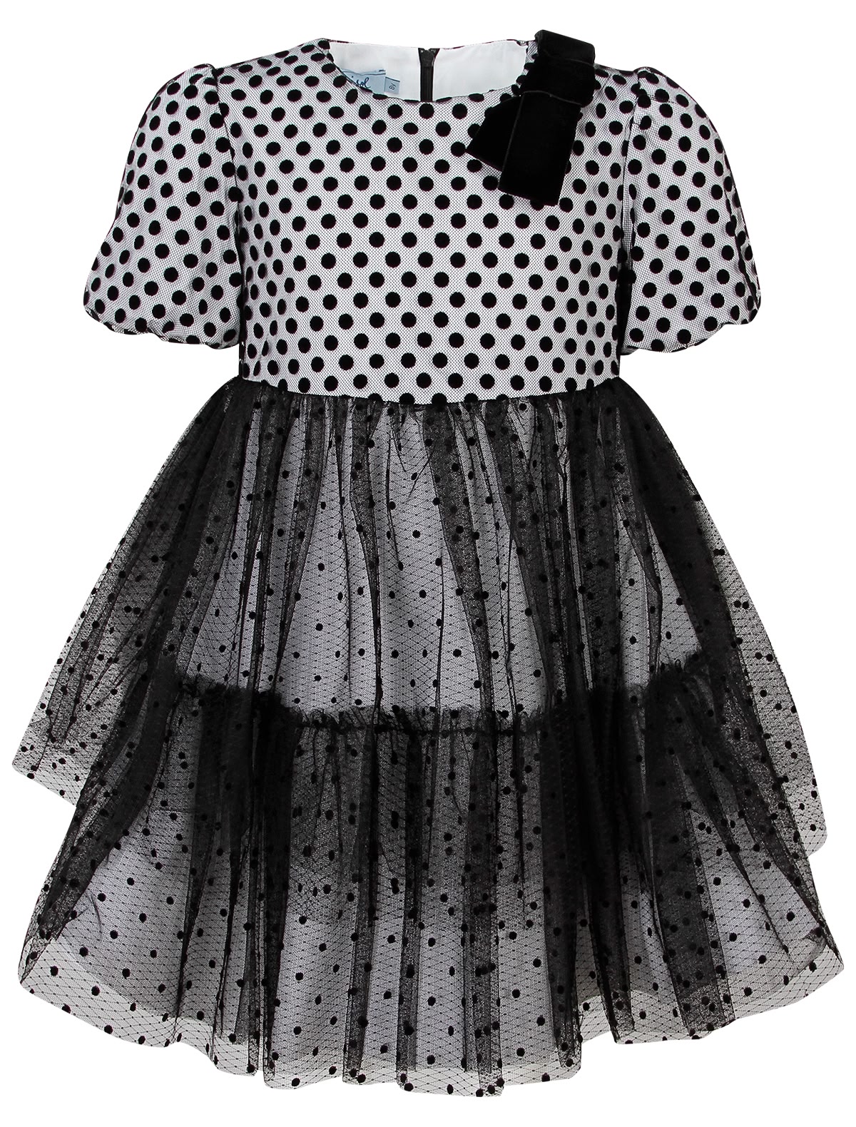 Платье в горошек с тюлевым слоем