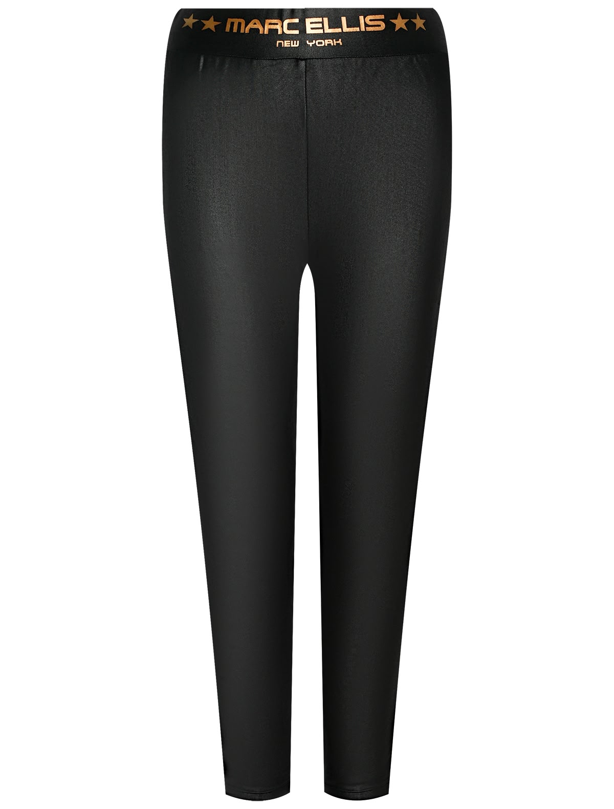 Чёрные леггинсы с золотистым логотипом