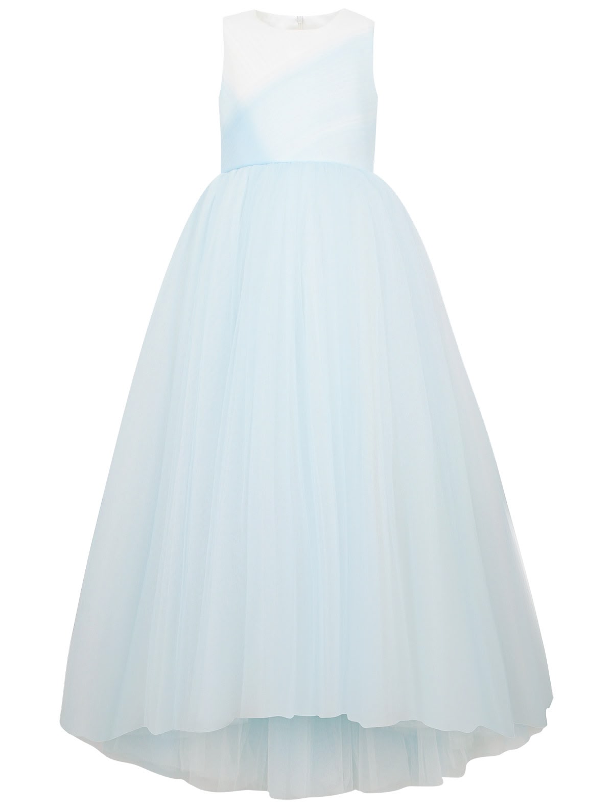 Бело-голубое платье без рукавов