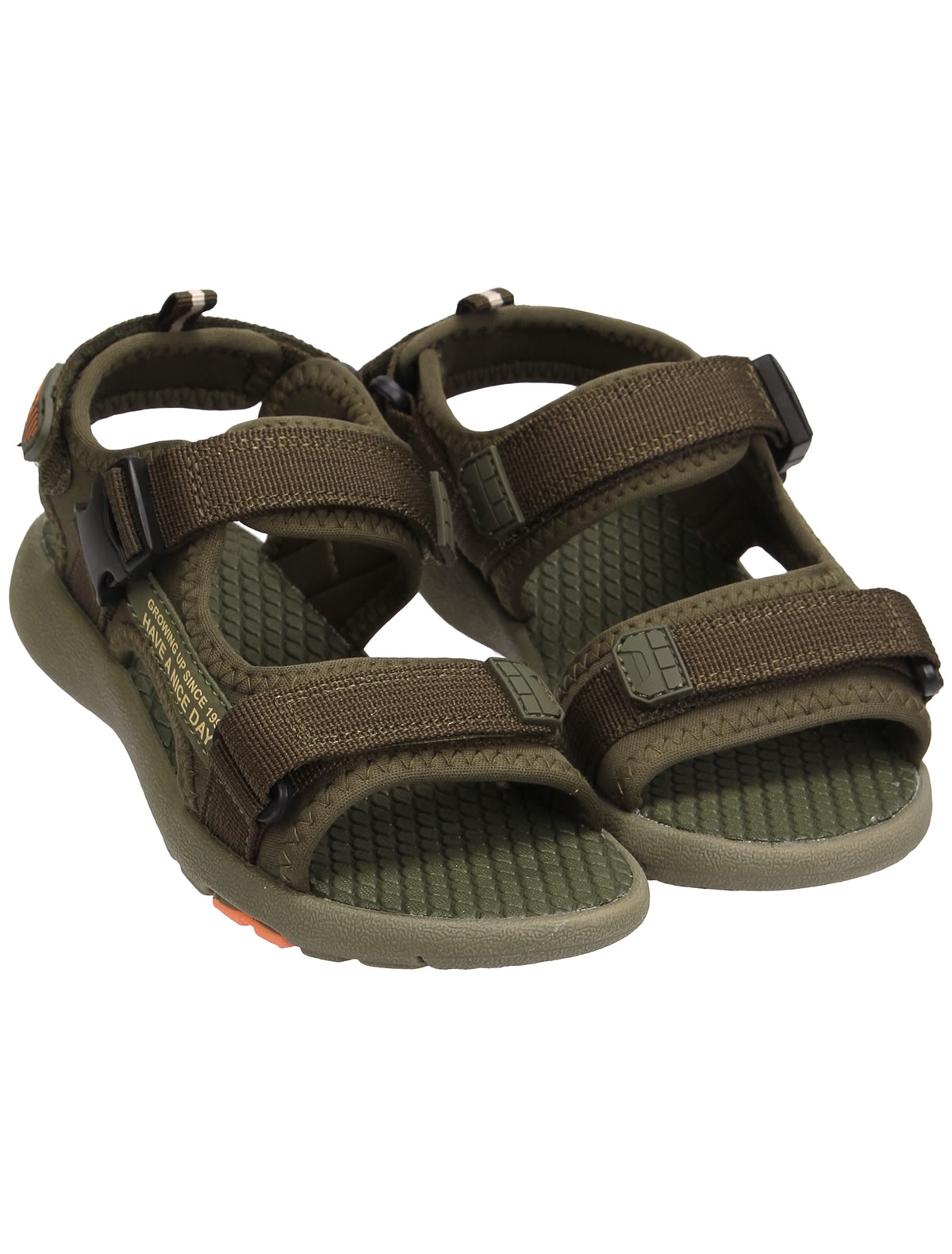 Сандалии цвета хаки на липучках