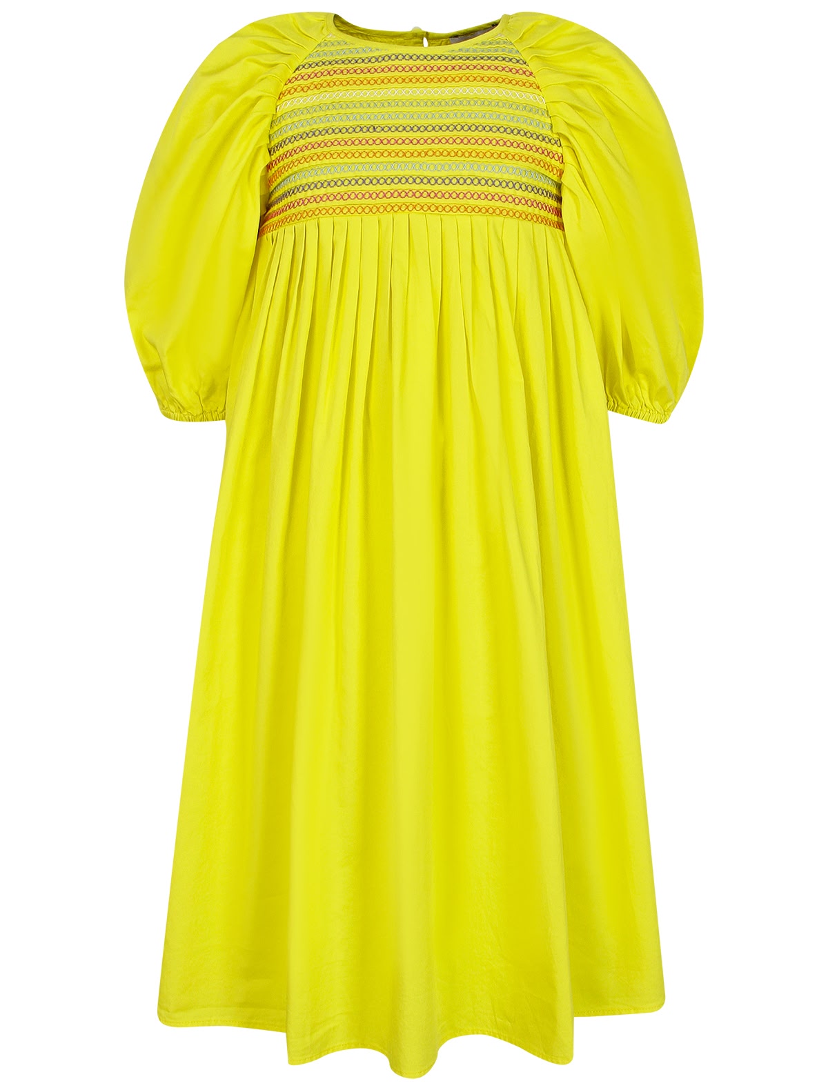 Желтое хлопковое платье