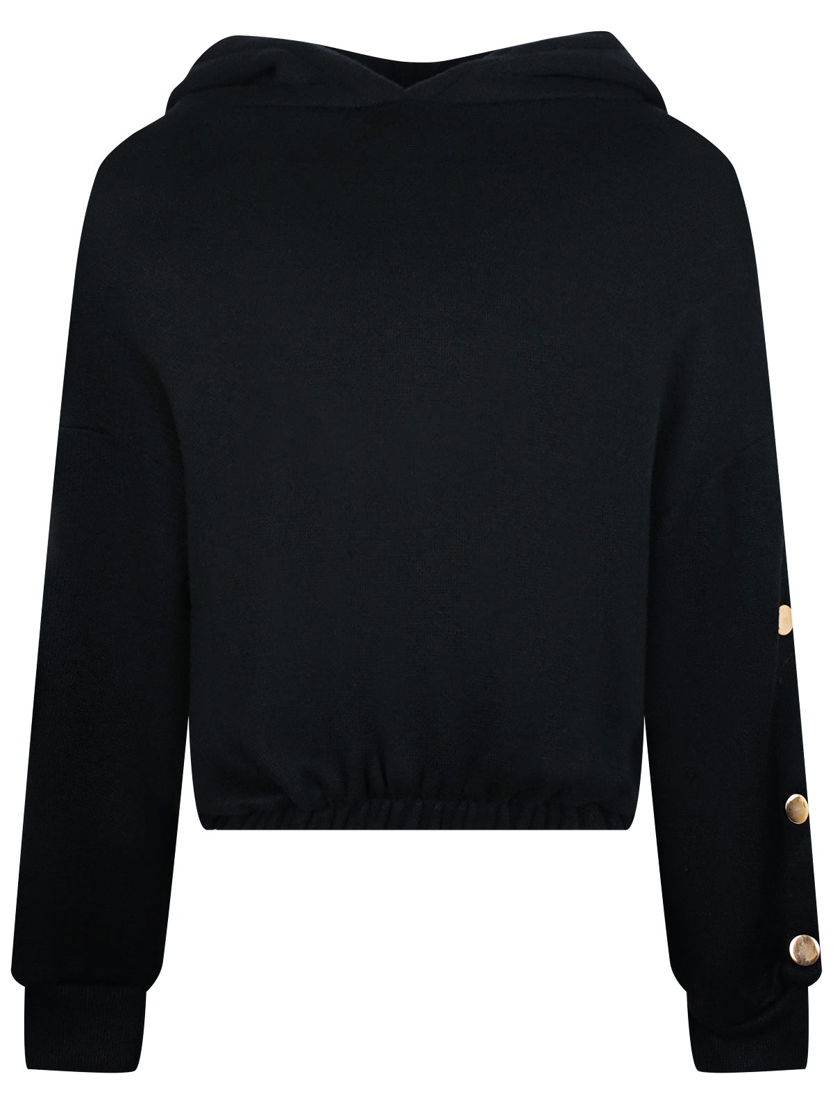 Худи с капюшоном декорированное пуговицами