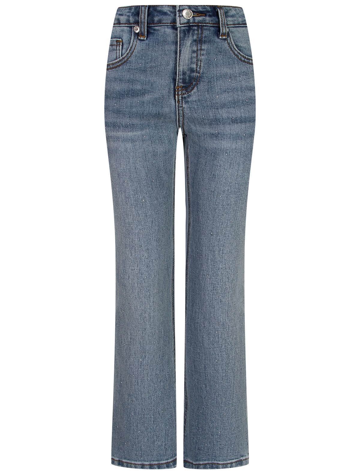 Голубые джинсы-клёш